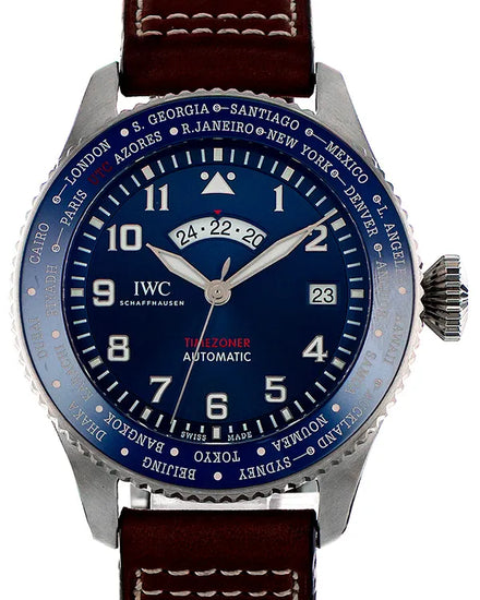 IWC Schaffhausen Pilot Timezoner "Le Petit Prince" L.E. 46MM Blue Dial Leather Strap (IW395503)