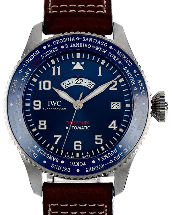 IWC Schaffhausen Pilot Timezoner "Le Petit Prince" L.E. 46MM Blue Dial Leather Strap (IW395503)