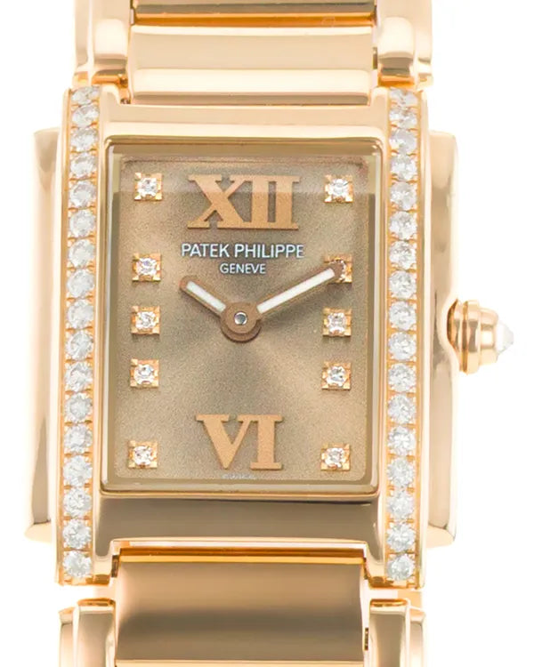 Patek Philippe Twenty-4 22MM Quartz Champagne Dial Yellow Gold Bracelet (4908)