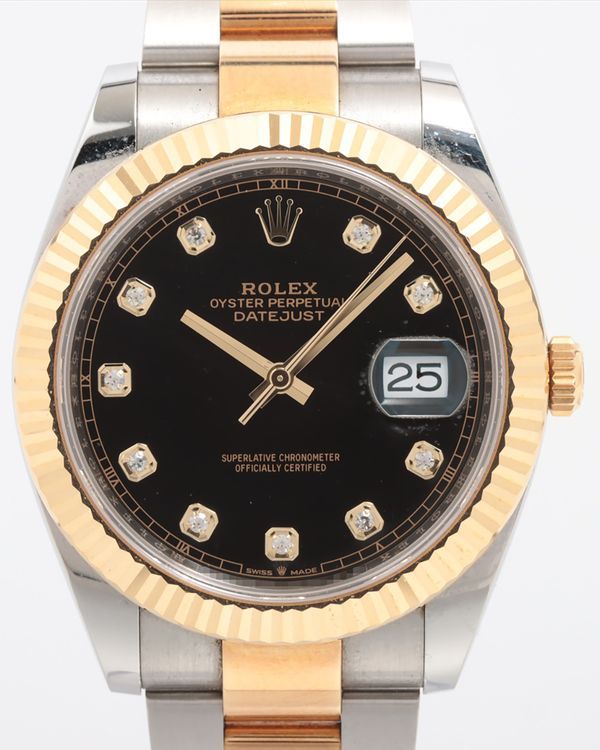 Rolex Datejust 41MM Black Dial Two-Tone Oyster Bracelet (126333)