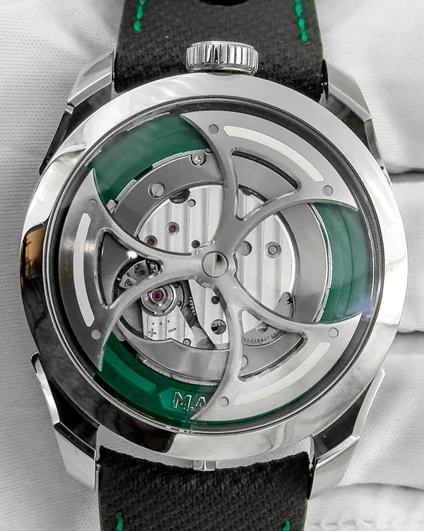 MB&F MAD 1 Edition Green 42MM Skeleton Dial Leather Strap (M.A.D. 1)