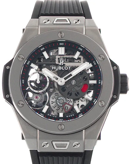 2018 Hublot Big Bang Meca-10 45MM Skeleton Dial Rubber Strap (414.NI.1123.RX)