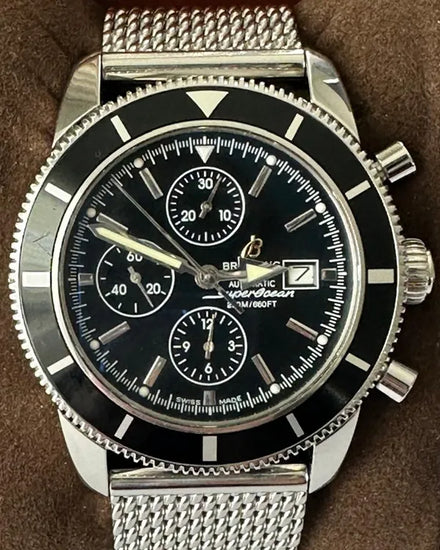 2014 Breitling Superocean Heritage 46MM Black Dial Steel Bracelet (A1332024/B908)