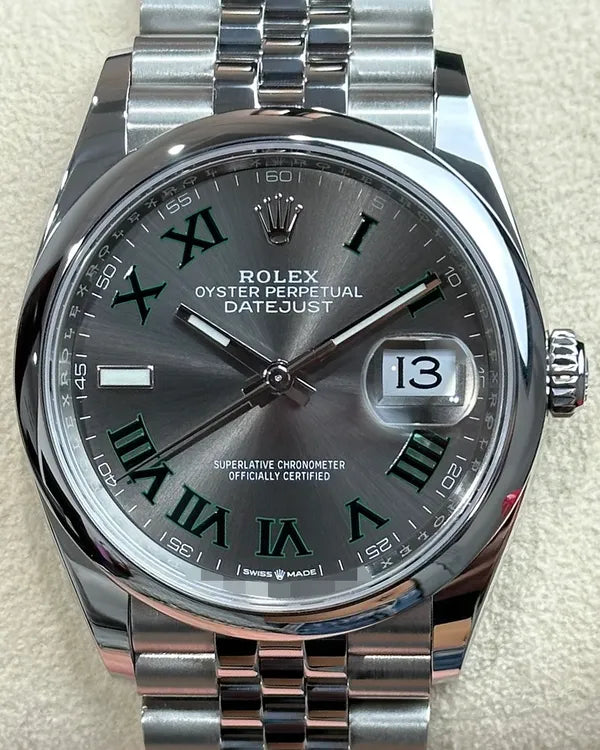 2024 Rolex Datejust "Wimbledon" 36MM Slate Dial Jubilee Bracelet (126200)