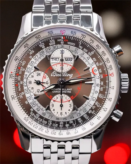 Breitling Montbrillant Datora 43MM Brown Dial Steel Bracelet (A2133012/Q577)