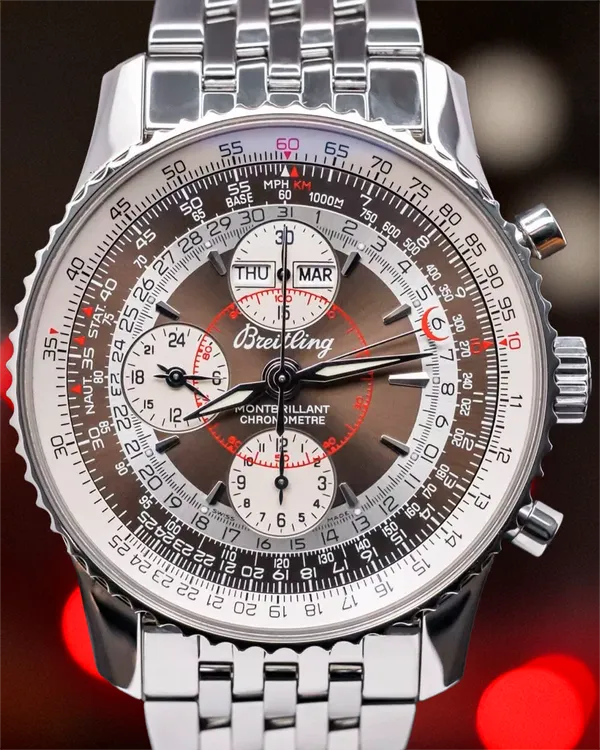 Breitling Montbrillant Datora 43MM Brown Dial Steel Bracelet (A2133012/Q577)