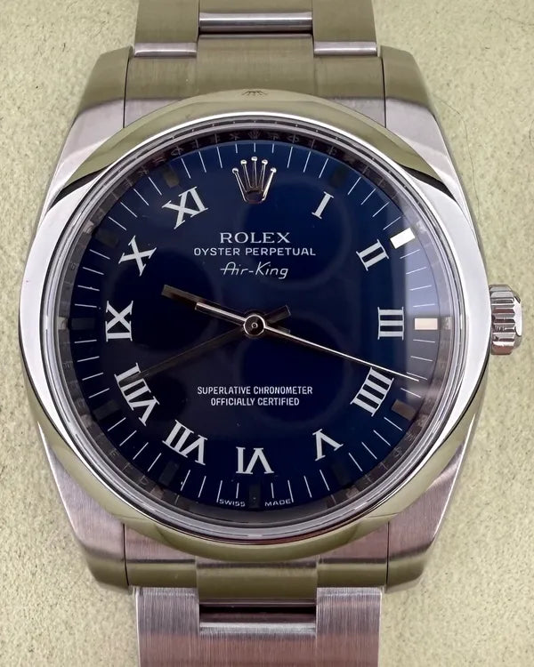 2008 Rolex Air-King 34MM Blue Dial Oyster Bracelet (114200)