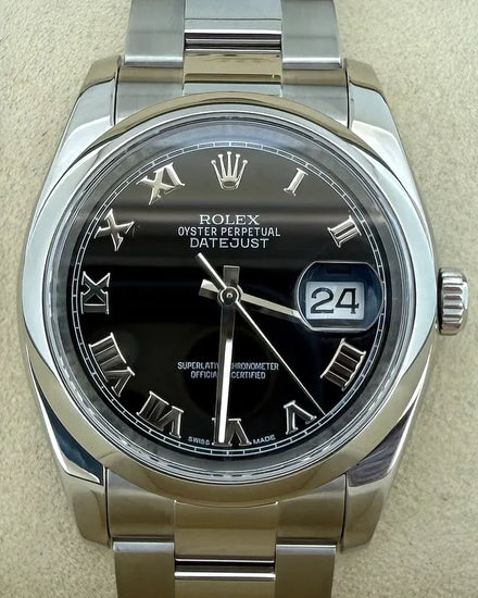 2016 Rolex Datejust 36MM Black Dial Oyster Bracelet (116200)