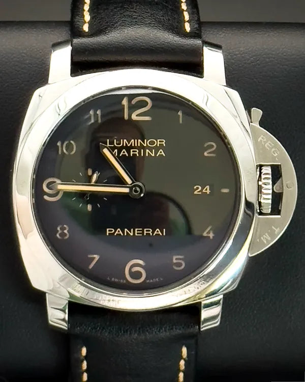 2016 Panerai Luminor 1950 3 Days 44MM Black Dial Leather Strap (PAM00359)