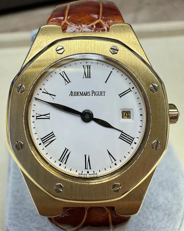Audemars Piguet Royal Oak Lady Quartz 28MM White Dial Leather Strap (66800BA)