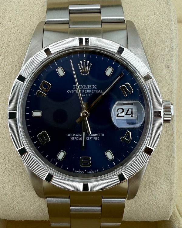 Rolex Oyster Perpetual 34MM Blue Dial Oyster Bracelet (15210)