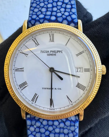 Rare Patek Philippe Calatrava 33MM Quartz White Dial Aftermarket Leather Strap (3944J)