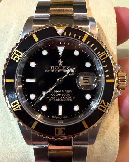 Rolex Submariner Date 40MM Black Dial Two-Tone Oyster Bracelet (16613)