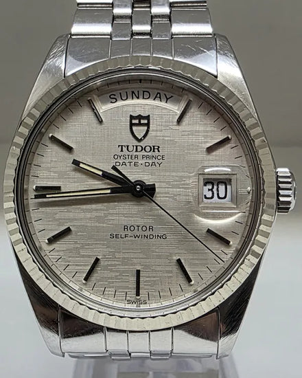 Tudor Prince Date Day 36MM Silver Linen Dial Steel Bracelet (94614)