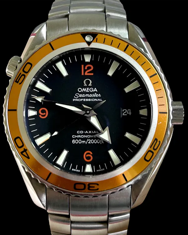 No Reserve - Omega Seamaster Planet Ocean 600M 45.5MM Black Dial Steel Bracelet (2208.50.00)