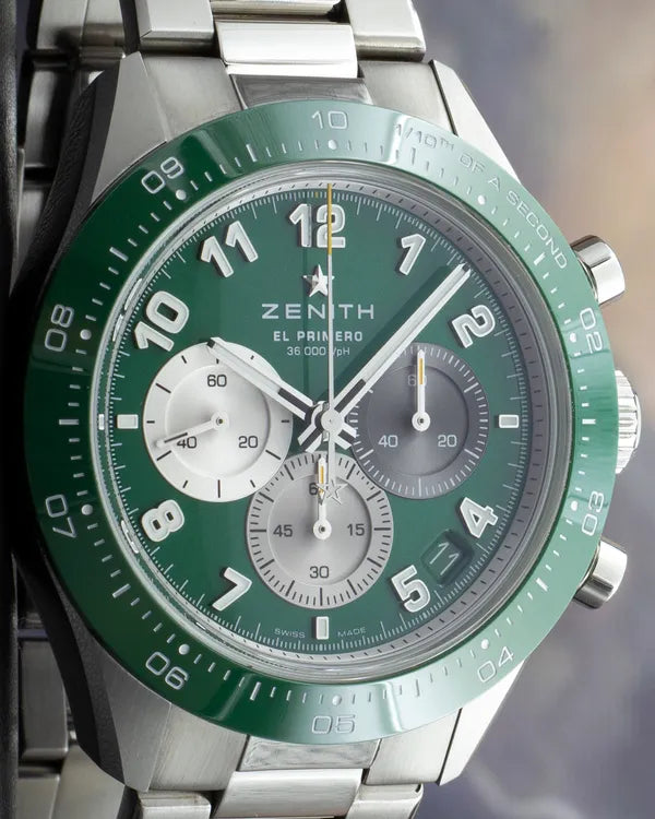 2023 Zenith Chronomaster Sport X "Aaron Rodgers" 41MM Green Dial Steel Bracelet (03.3117.3600/56.M3100)