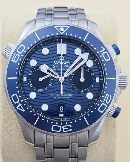 No Reserve - 2022 Omega Seamaster Diver 300M Chronograph 44MM Blue Dial Steel Bracelet (210.30.44.51.03.001)