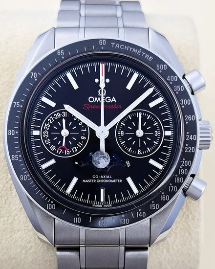 No Reserve - 2022 Omega Speedmaster Moonphase 44.25MM Black Dial Steel Bracelet (304.30.44.52.01.001)
