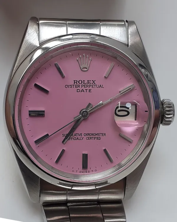 Rolex Oyster Perpetual Date 34MM Pink Dial Oyster Bracelet (1500)