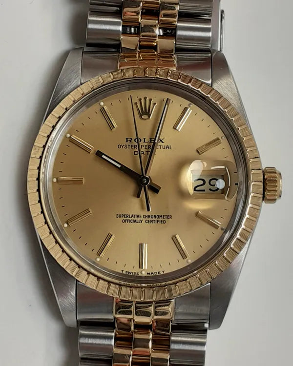 Rolex Oyster Perpetual Date 34MM Champagne Dial Two-Tone Jubilee Bracelet (15053)