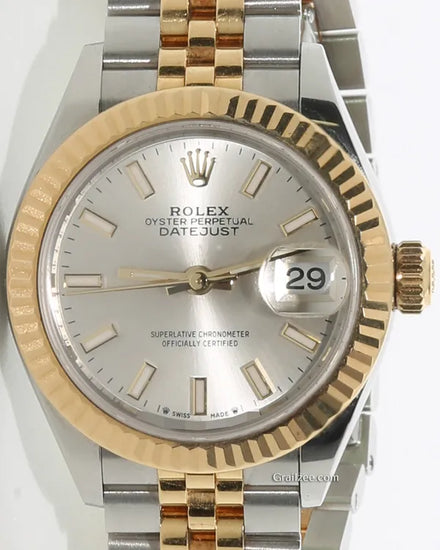 Rolex Lady-Datejust 28MM Silver Dial Two-Tone Jubilee Bracelet (279173)
