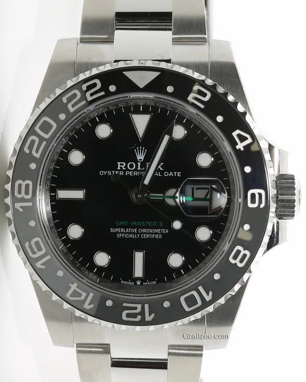 2025 Rolex GMT-Master II "Bruce Wayne" 40MM Black Dial Oyster Bracelet (126710GRNR)