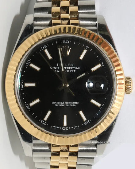 Rolex Datejust 41MM Black Dial Two-Tone Jubilee Bracelet (126333)