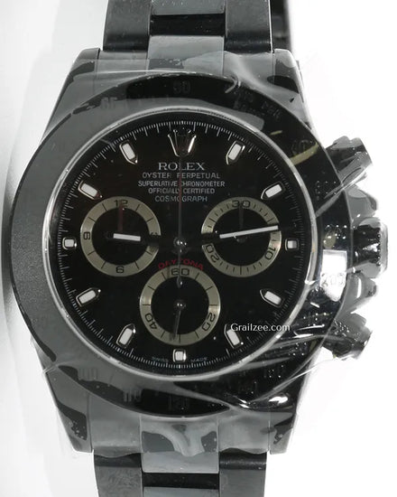 2008 Rolex Cosmograph Daytona Aftermarket PVD Coated 40MM Black Dial Oyster Bracelet (116520)