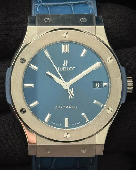 Hublot Classic Fusion 45MM Blue Dial Leather Strap (511.NX.7170.LR)