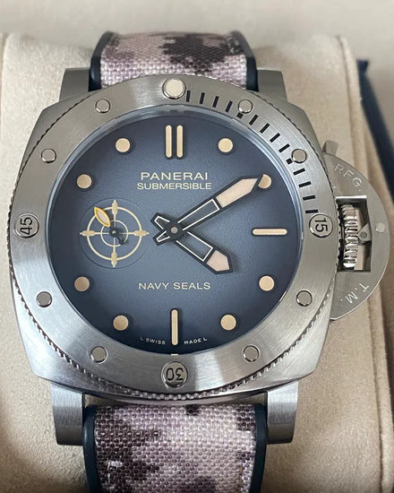 2025 Panerai Submersible Quarenta Quattro "Navy SEALs" 44MM Grey Dial Textile Strap (PAM01518)