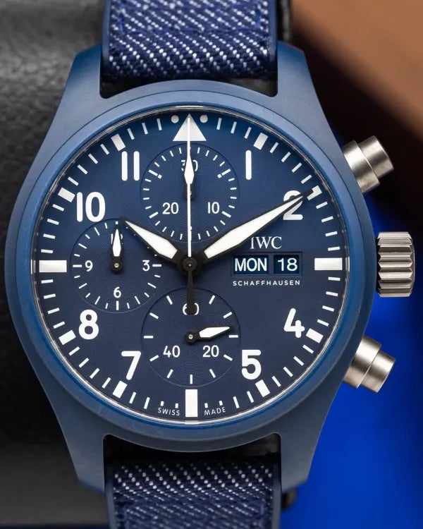 2023 IWC Schaffhausen Pilot Chronograph "Top Gun Oceana" 41.9MM Blue Dial Textile/Rubber Strap (IW389404)