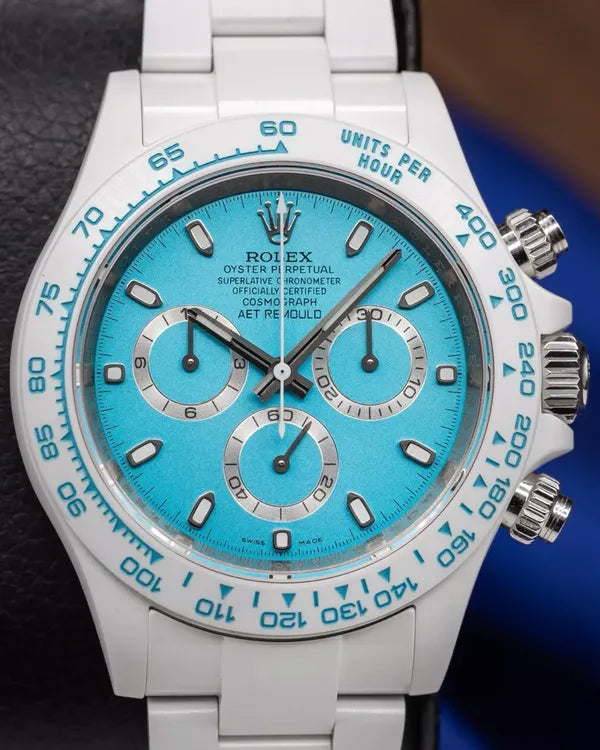 2018 Rolex Cosmograph Daytona "AET Remould Abu Dhabi Blue" 40MM Aftermarket Blue Dial Aftermarket Ceramic Bracelet (116503)