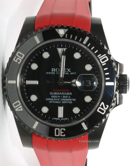 Rolex Submariner Date 40MM Aftermarket Black Dial Aftermarket Rubber Strap (116610LN)