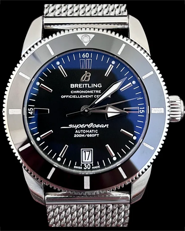No Reserve - 2018 Breitling Superocean Heritage 42MM Black Dial Steel Bracelet (AB201012/BF73)