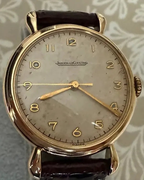 Jaeger-LeCoultre Vintage 33MM Grey Dial Aftermarket Leather Strap (12872)