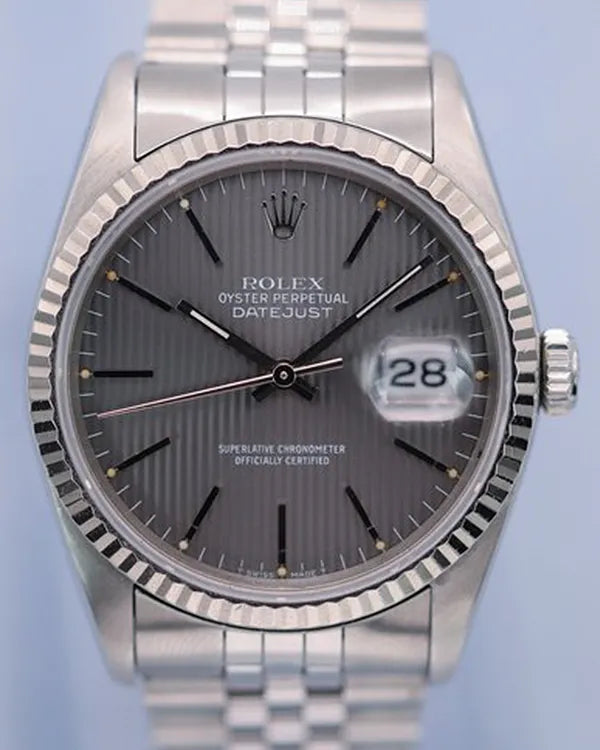 (OSCAR) Rolex Datejust 36MM Slate Tapestry Dial Steel Jubilee Bracelet (16234)