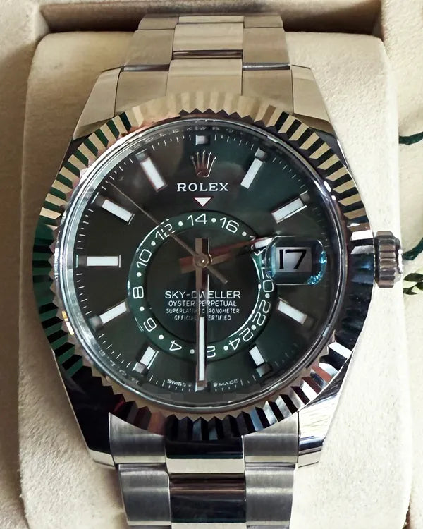 2025 Rolex Sky-Dweller 42MM Green Dial Oyster Bracelet (336934)