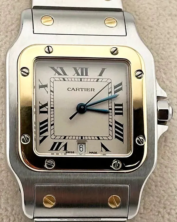2001 Cartier Santos Galbée 28MM Quartz Silver Dial Two-Tone Bracelet (1566)