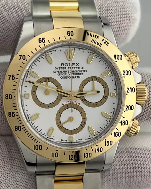2010 Rolex Cosmograph Daytona 40MM White Dial Two-Tone Oyster Bracelet (116523)