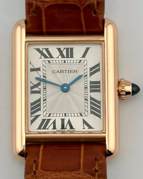 2021 Cartier Tank Louis Cartier 25.5MM Silver Dial Leather Strap (WGTA0010)