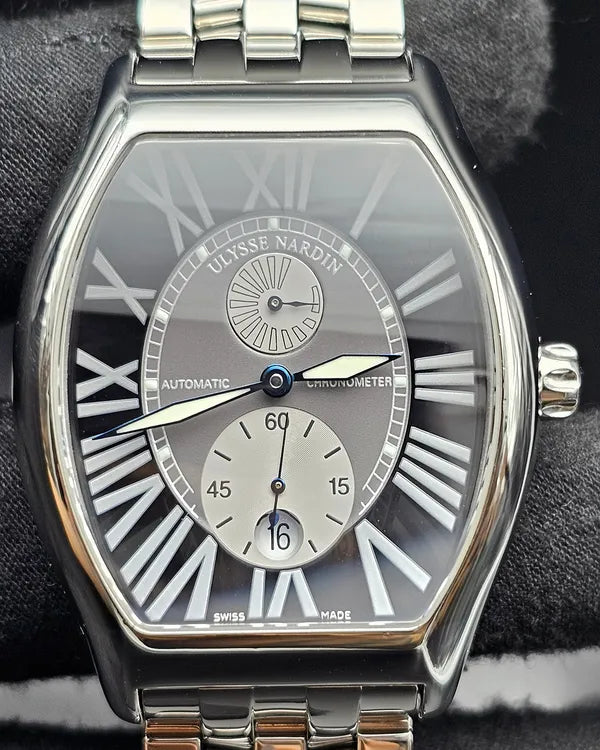 2007 Ulysse Nardin Michelangelo 43MM Black Dial Steel Bracelet (273-68-7/412)