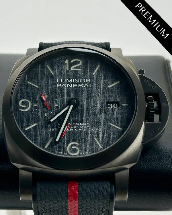 2020 Panerai Luminor Luna Rossa GMT "36th America's Cup" S.E. 44MM Grey Dial Rubber Strap (PAM01036)