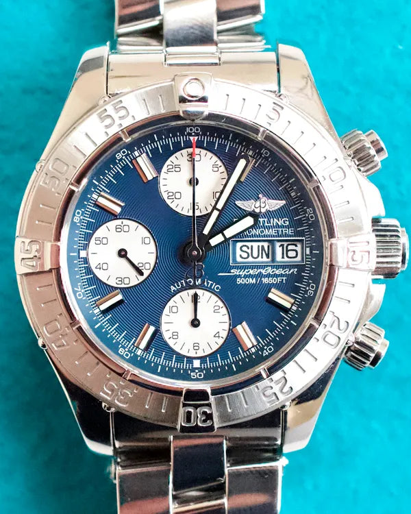 Breitling Superocean Chronograph II 42MM Blue Dial Steel Bracelet (A13340)