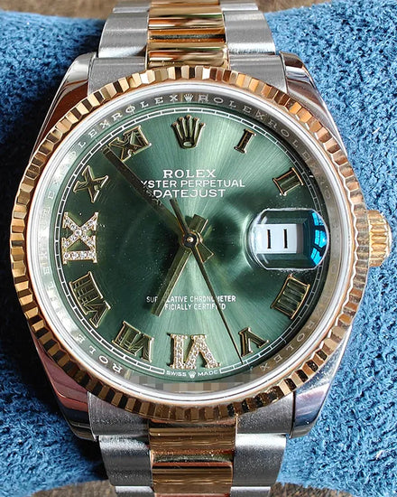 2018 Rolex Datejust 36MM Green Dial Two-Tone Oyster Bracelet (126233)