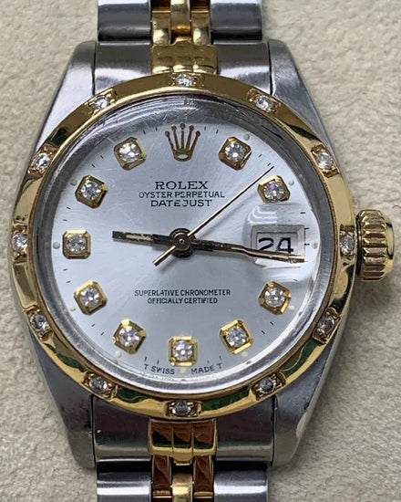 Rolex Lady-Datejust 26MM Aftermarket Silver Dial Two-Tone Jubilee Bracelet (6917)