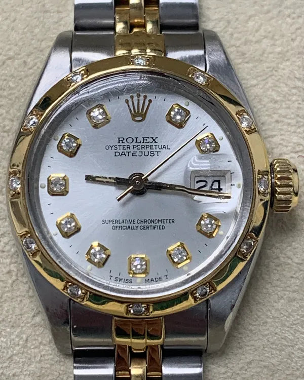 Rolex Lady-Datejust 26MM Aftermarket Silver Dial Two-Tone Jubilee Bracelet (6917)