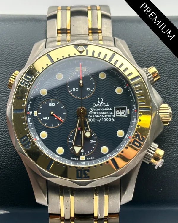 Omega Seamaster Diver 300M 41.5MM Blue Dial Yellow Gold/Titanium Bracelet (2297.80.00)