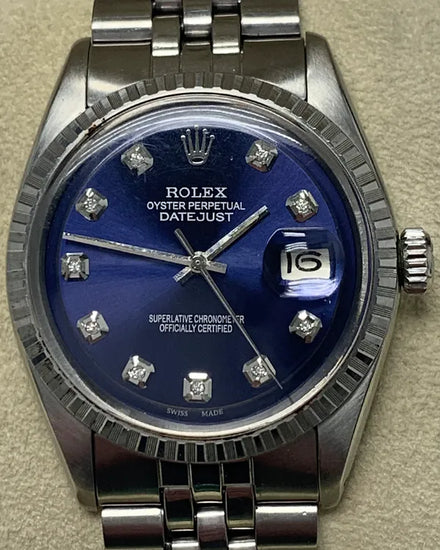 Rolex Datejust 36MM Aftermarket Blue Dial Jubilee Bracelet (1603)