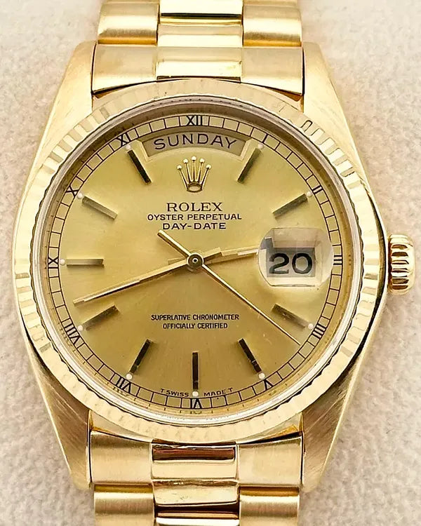 Rolex Day-Date 36MM Gold Dial Yellow Gold President Bracelet (18038)