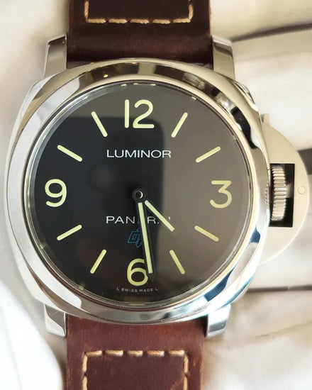 2018 Panerai Luminor Base Logo 44MM Black Dial Leather Strap (PAM00774)